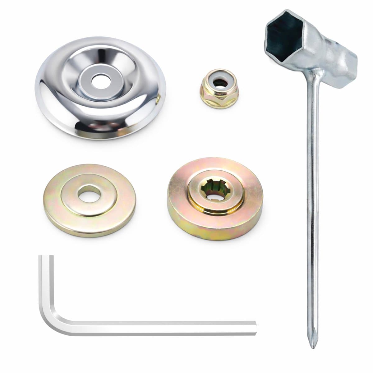 Dailygoods- Moeren Universele Reparatieset - Adapter Bosmaaier - 6 Stuks - Slijtvast - Corrosiebestendig - Duurzaam Metaal - Bevestigingsset — afbeelding 1
