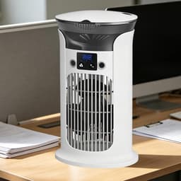 Luchtkoeler Ventilator - Draagbare Airco - Verkoeling Binnen - Met Sfeerlicht - 16x16x16 cm - Wit — thumbnail 4