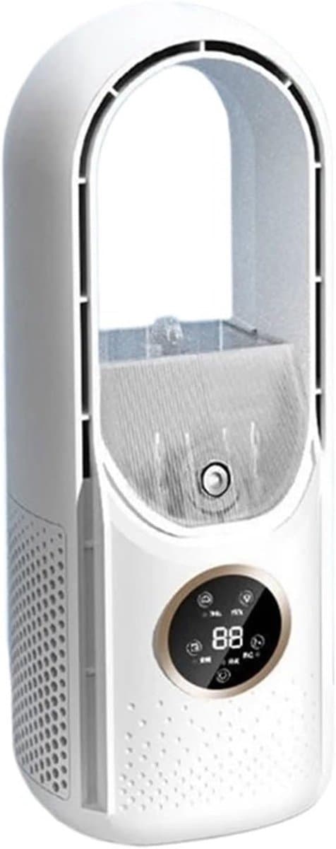 Bladeless Ventilator - Desktop Ventilator - Persoonlijke Koeling - Met Luchtbevochtiger - 30x12CM - Wit — afbeelding 1