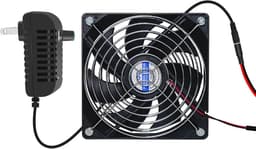 Ventilator - Afzuiger - Luchtcirculatie Verbeteren - Dubbele Netbescherming - 12cm - Zwart — thumbnail 1