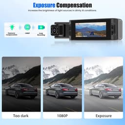 Dubbele Dashcam - Autocamera - Verkeersregistratie - Bewegingsdetectie - 316 inch scherm - Zwart — thumbnail 4
