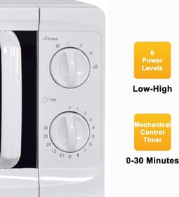 Magnetron - Kleine oven - Snel opwarmen - Handmatige bediening - 17 liter - Wit — thumbnail 3