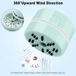 Mini Handheld Tafelstofzuiger Zwart, Bureauaccessoire voor Diamant Nail Art Gereedschap, Compact Stofzuiger voor Nagelpoeder en Bureaustof，Batterij — thumbnail 3
