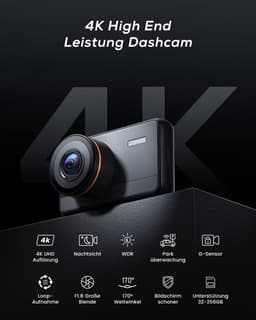Dashcam voor auto - Zwart - 7,6 cm IPS-display - 4K UHD met Wifi en 32 GB Geheugenkaart - Voor Veilig Rijden — thumbnail 2