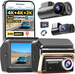 Dashcam voor auto - Zwart - Z90 Master met drie camera's - 4K + 4K + 3K Dual STARVIS 2 HDR - Voor volledige voertuigbewaking — thumbnail 1