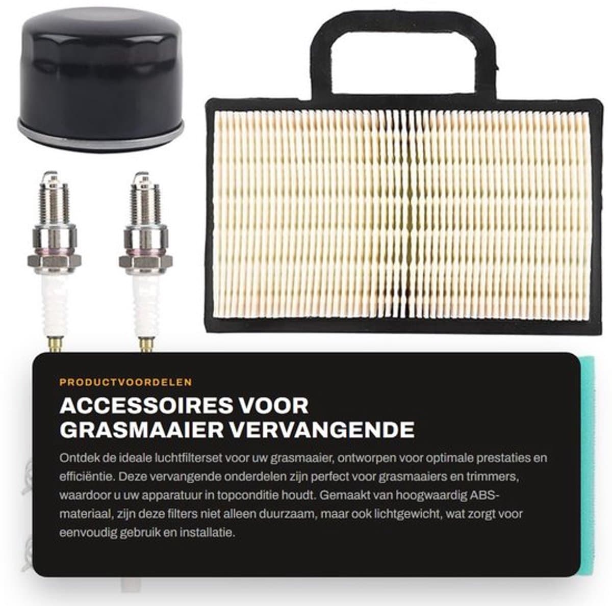 Accessoires voor grasmaaier - Vervangende luchtfilterset - Duurzaam en sterk - Hoogwaardig ABS-materiaal - Verbeterde efficiëntie - Gesch... — afbeelding 1