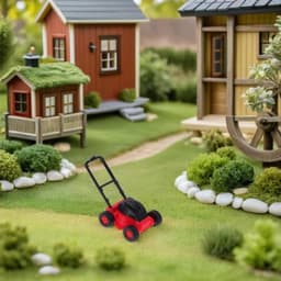 Miniatuur Grasmaaier - Realistisch Tuingereedschap - Poppenhuisdecoratie - Micro Landschapsaccessoire - Compact en Aanpasbaar - Gedetailleerd Figuur — thumbnail 1