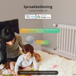 Slimme Radiatorthermostaat – ZigBee 3.0 – App Bediening – Temperatuurdisplay – Energiebesparend – Wit — thumbnail 3