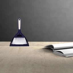 Bezem Stofpan Set - Schoonmaakborstel Kit - Bureau Schoonmaken - Mini formaat - 31 cm - Grijs — thumbnail 2