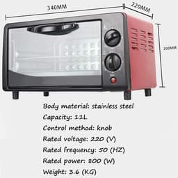 Compacte Magnetronoven - Aanrechtoven Grill - Snelle Maaltijden Bereiden - Instelbare Temperatuur - Niet Gespecificeerd - Zwart — thumbnail 5