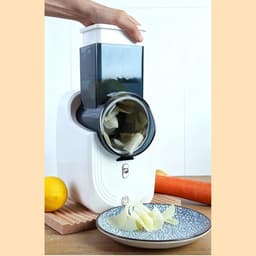 Elektrische Rasp - Keuken Snijmachine - Maaltijdvoorbereiding - 3 Snij Kegels - 15x18x15 cm - Wit — thumbnail 3