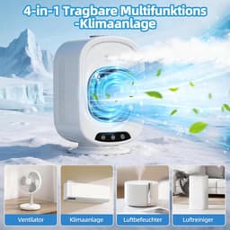 Mobiele Airco - Aircooler - Mobiele Airco Zonder Afvoer - Mini Ventilator - Energiezuinige Koeler met Drie Snelheden - 2 luchtbevochtingsstanden - Ventilator Oplaadbaar USB - Draagbare Mobiele Airco Cooler voor Slaapkamer, Keuken en Badkamer — thumbnail 2