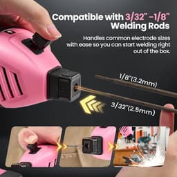Draagbare Lasmachine - Compacte Lasapparaat - Metaal Bewerken - Batterij Aangedreven - 3769 x 302 cm - Roze — thumbnail 5