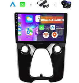 Boscer 2 Din Autoradio - Geschikt voor Toyota Aygo, Citroën C1 & Peugeot 108 (2014-2021) - Draadloos Apple CarPlay & Android Auto - 10.1 Inch HD Touchscreen - 4+64GB - GPS - WiFi, Bluetooth & USB - Achteruitrijcamera & Microfoon — thumbnail 1