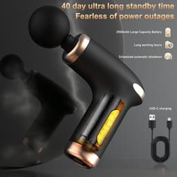 Massagepistool - Spierstimulator Lichaamsmassage - Spierherstel Ontspanning - Stille Borstelmotor - 19 x 16 x 6 cm - Zwart — thumbnail 5