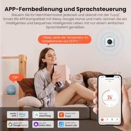 Slimme Thermostaat voor Watervloerverwarming met Wifi en Draaiknop - Compatibel met Alexa en Google Home — thumbnail 2