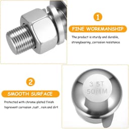 SnelShoppen - Clutch Ball Tractor Grasmaaier 50mm Trekhaakbal, 3.5 Ton Trekhaakbal voor Aanhangwagen, Trucks, Tractoren - RVS, Duurzaam en Sterk — thumbnail 3
