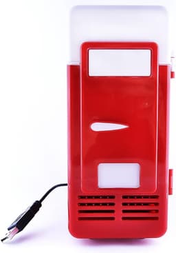 SnelShoppen - Mini USB Koelkast Cooler voor Blikjes - Compact en Draagbaar - Rood/Wit - Ideaal voor Feest, Camping, Keuken en Auto - Koel en Warm Func — thumbnail 2