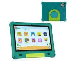 SnelShoppen - Kindertablet 10 inch - Android 15 - 64GB - Inclusief Hoes - Ouderlijk Toezicht - Kids Tablet - WiFi - Groen
