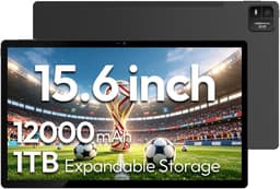 SnelShoppen - 15.6 inch Android tablet met Helio G99, 6GB RAM, 128GB ROM, FHD IPS display, 12000mAh batterij en 32MP camera - Perfect voor werk, enter — thumbnail 1