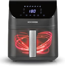 Heteluchtfriteuse - Airfryer Frituurpan - Vetarm Koken - Touchscreen Bediening - 4 Liter - Grijs — thumbnail 2