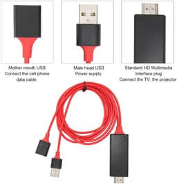 SnelShoppen - HDTV Kabeladapter 1080p HD Multimedia Interface voor TV, Monitor en Projector - Rood - Ideaal voor Films, Gaming en Presentaties — thumbnail 4