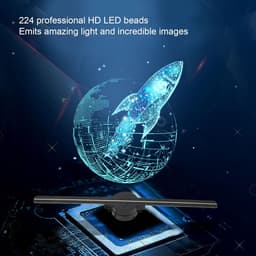 3D 16,5 Inch LED-hologramventilator, 224 Lichtkralen 3D-advertentiespeler met Hoge Resolutie Ondersteunt Holografische Projectie voor Thuisreclame (EU-stekker) — thumbnail 4
