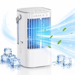 Mini Airco met Water - Luchtkoeler 3-in-1 - Mobiele Airco Zonder Afvoerslang -Tafelventilator - USB-C Aircooler - Ventilator & Draagbare Airco - Mobiele Airco - 900ML Watertank — thumbnail 1