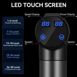 SnelShoppen - Professionele massagepistool voor spiermassage, diepe massage, elektrische handmassage, 6 instelbare snelheden, 4 verwisselbare koppen, — thumbnail 2