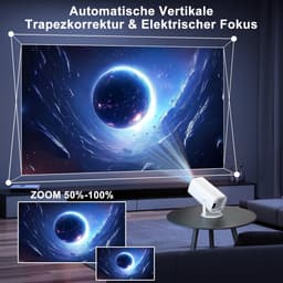 Mini-beamer, smart projector, Full HD 1080P, kleine beamer thuisbioscoop met WiFi 6 en Bluetooth 5.2, ondersteunt - ShopVlot — thumbnail 4