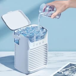 DayeLabel Mini Aircooler – Draagbare Luchtkoeler - Airco – USB – 650 ml Watertank – Vernevelingsfunctie – LED Verlicht - Witing — thumbnail 3