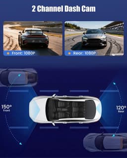 Thijox - 9,7 inch Spiegel Dashcam met Achteruitrijcamera, IPS Touchscreen, Dual Dashcam, Loop-opname, G-sensor, Groothoek, Nachtzicht, Streaming Achte — thumbnail 4