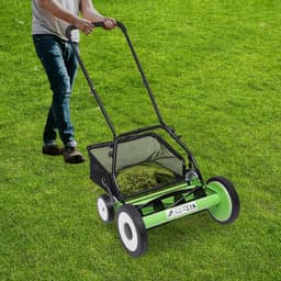 Handgrasmaaier - Tuinmaaier - Gazon Onderhoud - 9 Hoogteposities - 40 cm Maaibreedte - Groen — thumbnail 2