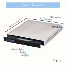 Externe DVD-speler - CD Brander - Bestanden Archiveren - Plug and Play - Draagbaar - Zwart — thumbnail 4