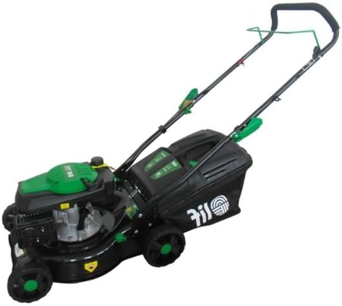 Benzine grasmaaier - Duw grasmaaier - Gazon onderhoud - 3-in-1 systeem - 42 cm maaibreedte - Zwart Groen — afbeelding 1