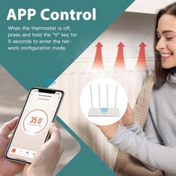 Slimme Thermostaat - Verwarming Regelaar - Energie Besparen - App & Spraakbesturing - 86 cm - Zwart — thumbnail 5