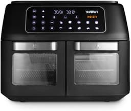 Luchtfriteuse Dubbel Vak - Airfryer Oven - Gezond Koken - Sync Finish Functie - 11 Liter - Zwart — thumbnail 1