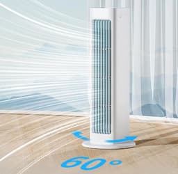 Torenventilator met Afstandsbediening - Stille Links-rechts zwaaiende Staande Ventilator - Slanke Verticale Vloerventilator met Wandmontage Accessoire voor Slaapkamer Woonkamer Kantoor Zomer Luchtcirculatie — thumbnail 2