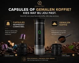 Quavitec Draagbaar Koffiezetapparaat - Draagbare Koffiemachine - Cups & Gemalen Koffie - Camping Espressomachine - USB Oplaadbaar - Espresso & Lungo Machine voor Onderweg en Reizen — thumbnail 2