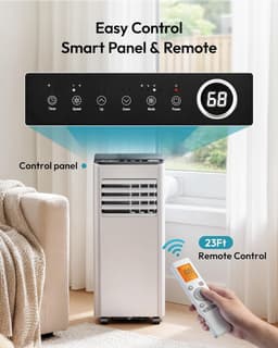 Mobiele airco 10000 BTU draagbaar met afstandsbediening, ontvochtiger en 24-uurs timer — thumbnail 4