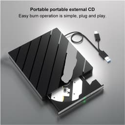 Externe DVD-speler - CD/DVD Brander - Bestanden Branden - 7-in-1 Kaartlezer - USB 3.0 Type-C - Zwart — thumbnail 5