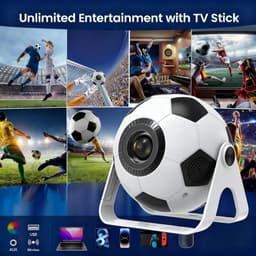 2026 Mini-projector voor voetbal, ondersteunt 4K/1080p & 220 ANSI-lumen, draagbare projector, automatische verticale keystone-correctie, 270° draaibaar, met dual-band Wi-Fi 6 en Bluetooth 5.4 — thumbnail 5