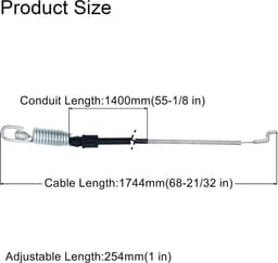 tractie controle kabel 68,66 inch - vervangend onderdeel - voorwielaandrijving grasmaaier - optimale prestaties - ShopVlot — thumbnail 5