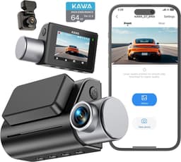 SnelShoppen - 4K Dashcam voor Auto met Dubbele Camera, 64GB Kaart, Wi-Fi 6, GPS, Nachtzicht, 5cm IPS Scherm, 24 Uur Parkeermodus, Spraakbediening — thumbnail 1