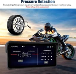 SnelShoppen - 8.1 Inch HD Motor Display IP68 Dashcam met Draadloze CarPlay/Android Spiegelfunctie, Bluetooth Universele Verticale Houder en Achtergron — thumbnail 2