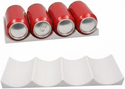Thijox - Set van 2 witte flessenrekken voor koelkast, multifunctionele drankblikrekken, kunststof flessenhouders, wijnrekken, ideaal voor keuken, fees — thumbnail 5