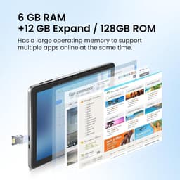 SnelShoppen - Android Tablet 10.1 Inch - 18GB RAM, 128GB ROM, 1TB Expand, 1280x800 IPS HD Touchscreen, 6000mAh Batterij, Bluetooth, Dual Camera, GMS, — thumbnail 4