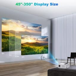 SnelShoppen - Native 1080p Full HD Beamer, 10.000L Thuisbioscoop Projector met 150.000 uur levensduur, Ondersteunt 4K, 350'' Display voor Smartphone, — thumbnail 2