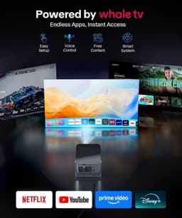 SnelShoppen - Mini Beamer 4K Native 1080P | Draaibaar 320° | Android 13 Projector met WiFi & Bluetooth | 600 ANSI | Gaming & Home Cinema | Perfect voo — thumbnail 2