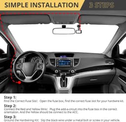 SnelShoppen - Dashcam Hardwire Kit 12V-24V USB Type-C met Voltage Scherm en 4 Instelbare Spanningsniveaus voor Auto Dashcam en GPS — thumbnail 4